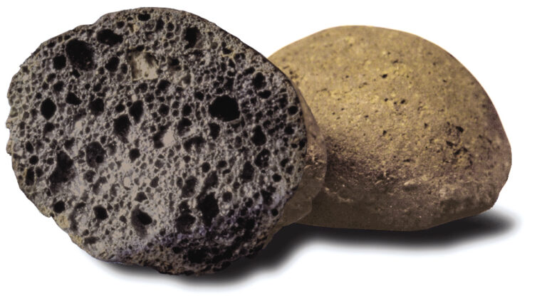 Lightweight expanded clay aggregate (LECA) pebbles used for drainage and semi-hydroponics