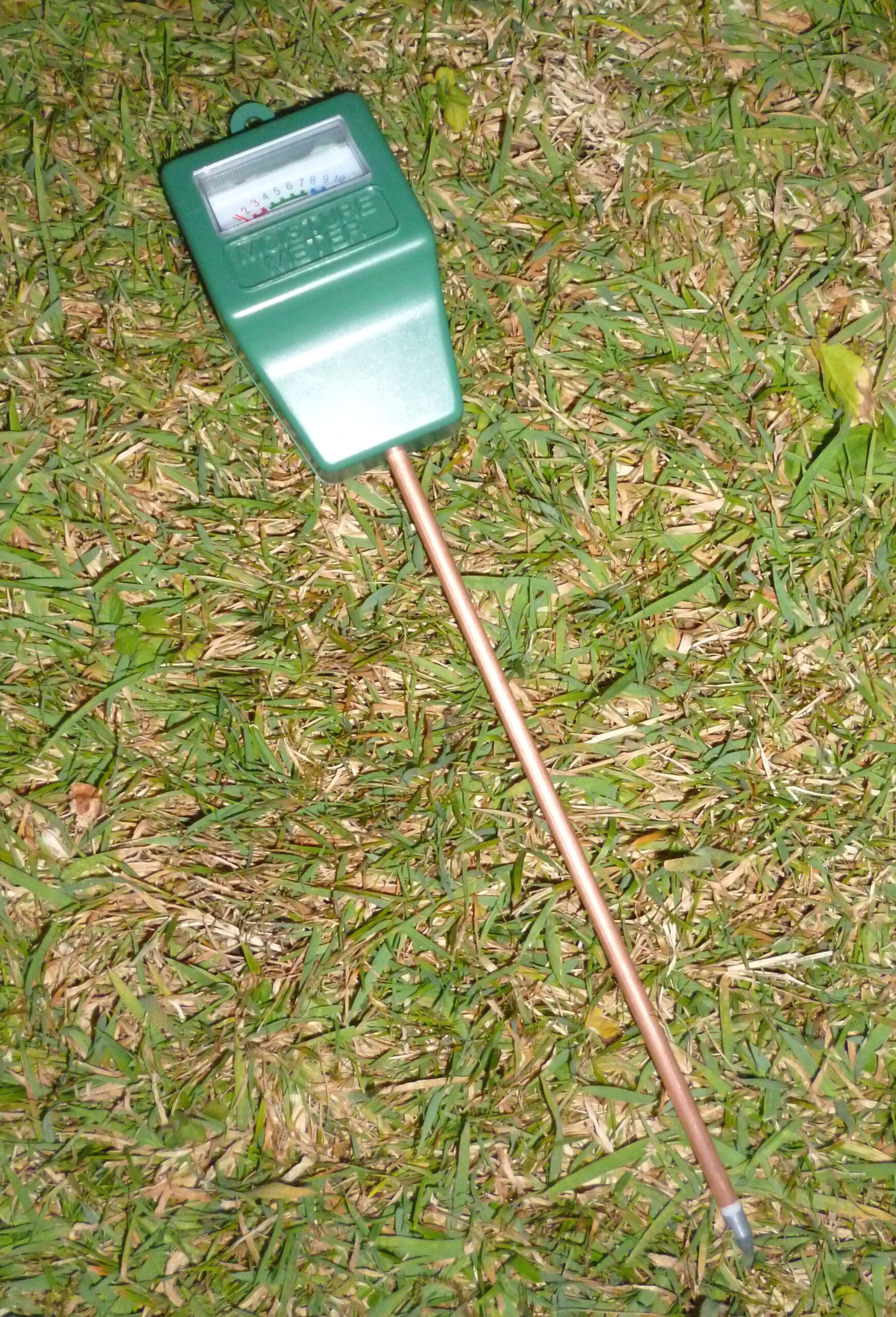 Analog soil moisture meter used to check when to water